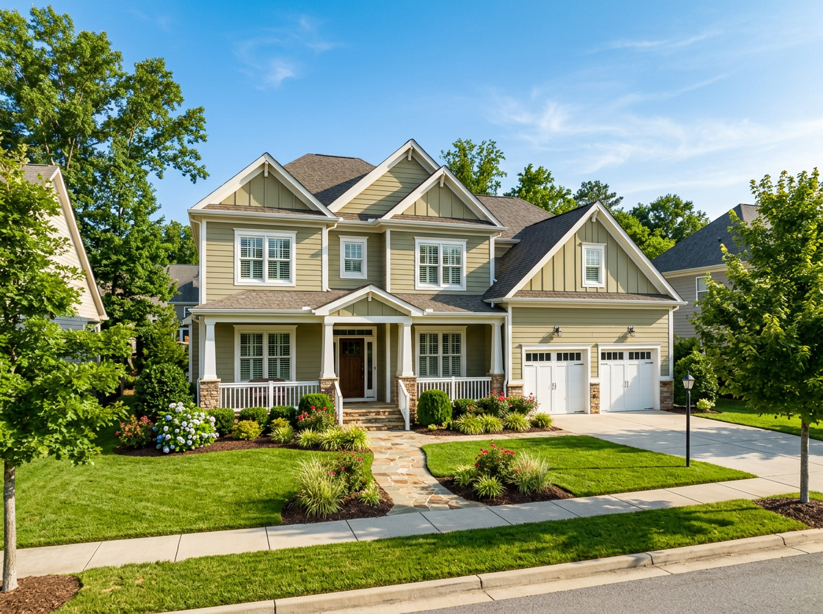 Home exterior with freshly painted siding and white trim, illustrating exterior painting in Colorado Springs